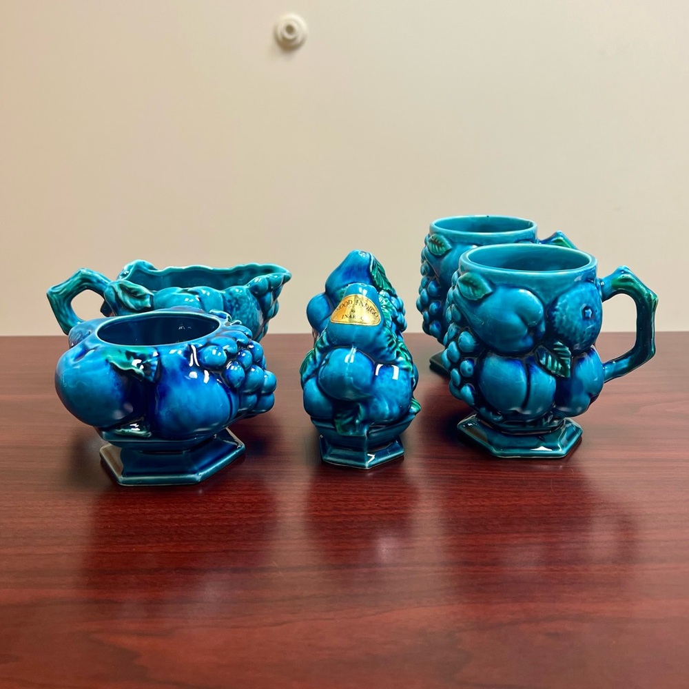 🌟HP!🌟 60s Vintage 🫐 Incarco Mood Indigo 6-Piece Fruit Motif Serving Set - Picture 10 of 10